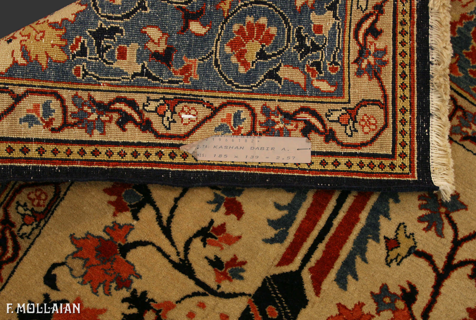 Tapis Persan Semi-Antique Kashan Dabir n°:21966182